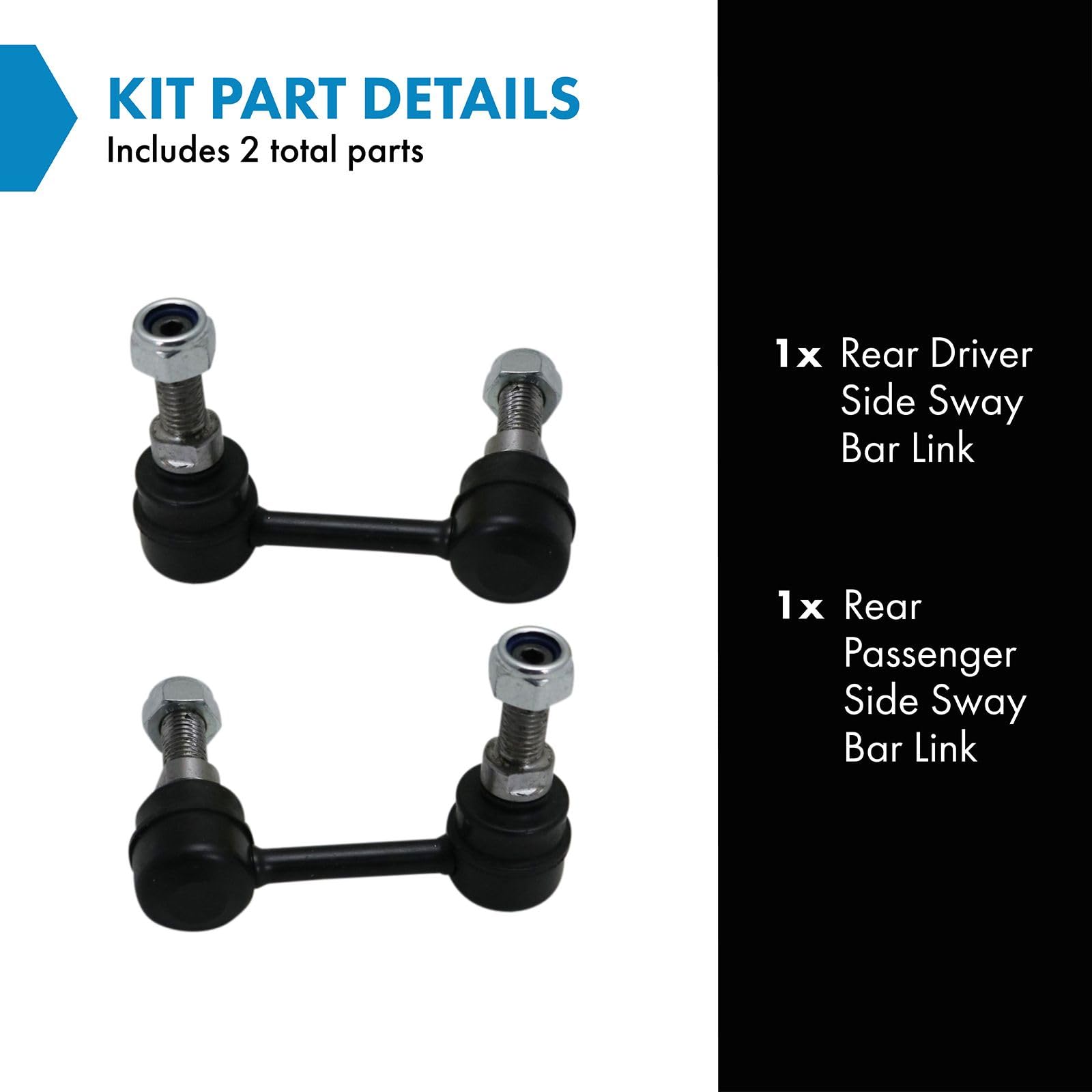 Trq Rear Sway Bar Stabilizer Link Set Compatible With 2009-2018 Dodge Journey