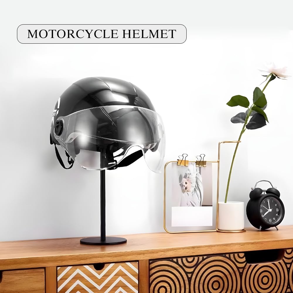 Joom Helmet Stand Metal, Rotation Metal Stand Desktop Hanger Rack Helmet Stand Display For Motocycle Helmet, Caps,Hat, And Rugby Helmet