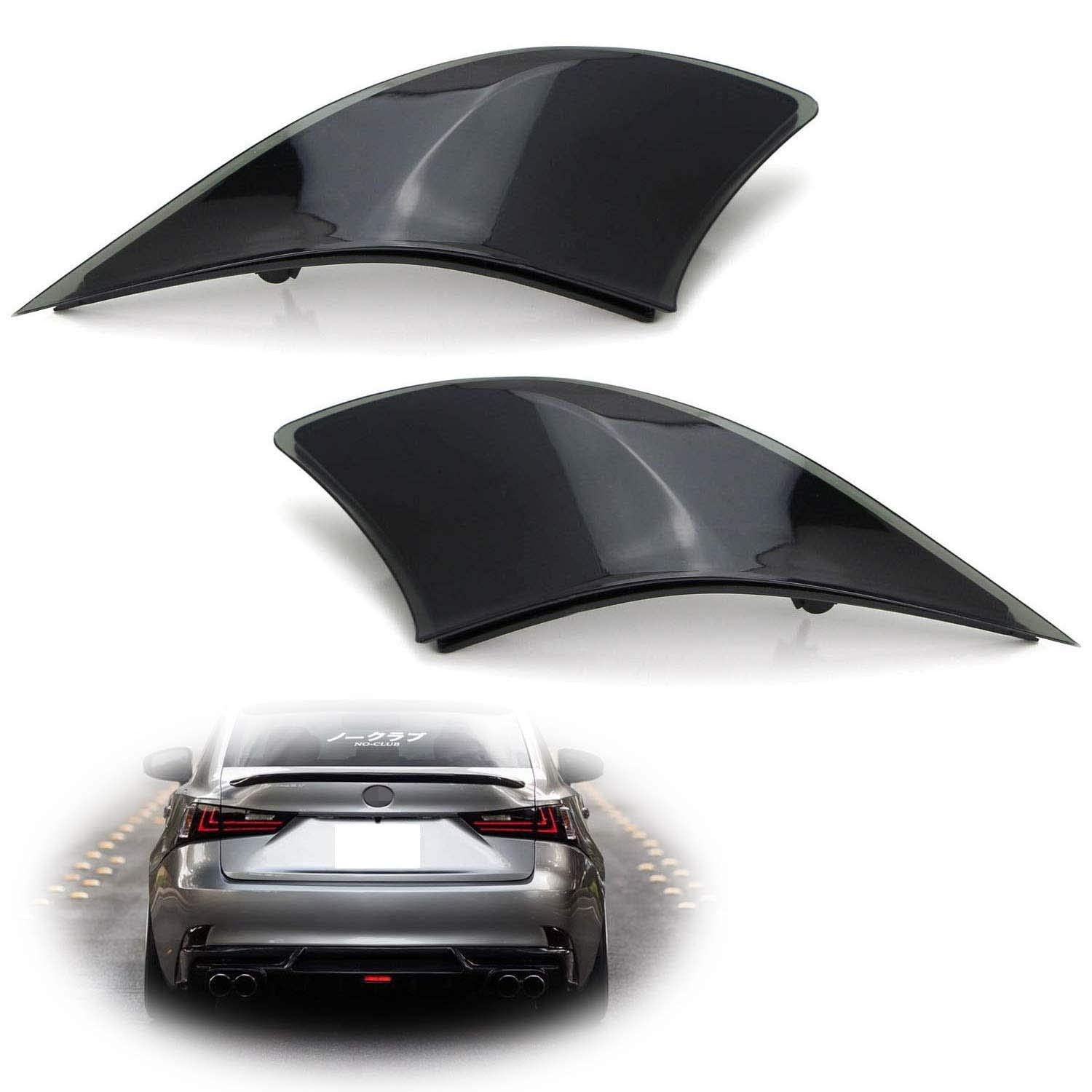 iJDMTOY Smoked Lens Rear Bumper Reflector Lenses Compatible with 2014-2020 Lexus is IS250 IS300 IS350 IS200t is-F, OE-Spec LH RH