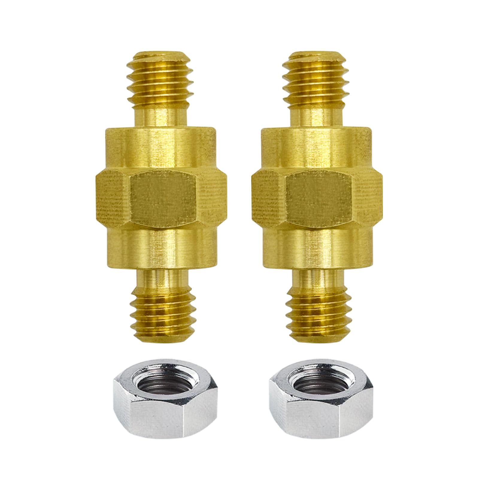Ampper 3/8'-16 Brass Stud Side Post Battery Terminal Bolt, Standard Battery Side Post Extender Stud Compatible With Gm Post, Pack Of 2