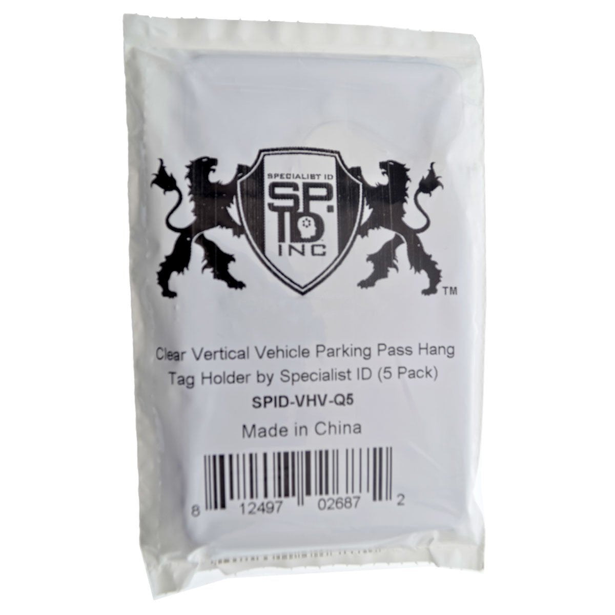 5 Pack - Clear Parking Permit Holder - Durable Vertical Parking Lot Pass Rear View Mirror Hanger - for Small Stickers and Passes