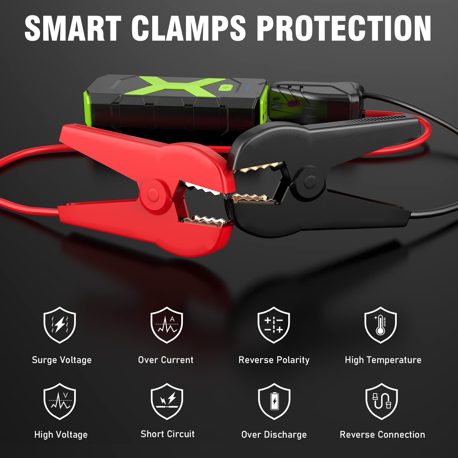 2000A Car Jump Starter Battery Pack 20000mAh 12V Lithium Battery Jumper Starter Portable with QC 3.0,PD 18 W Fast Charging,16V/1