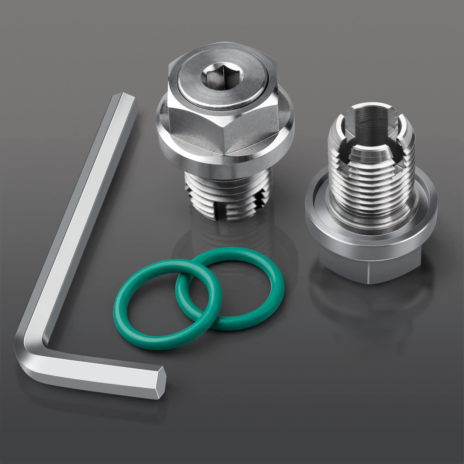 Deefill M12.1-1.25 X 15Mm Oversize Piggyback Oil Drain Plug, Stainless Steel Self Tapping Oil Pan Thread Repair Kit