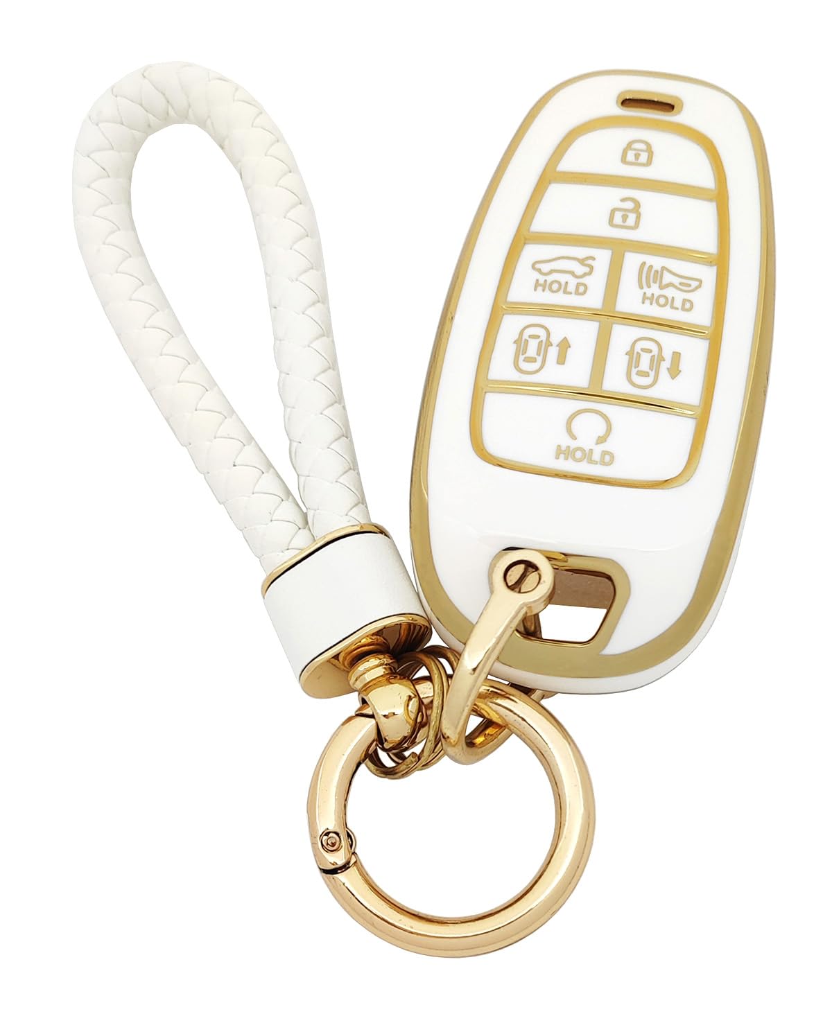 Arruweer Key Fob Cover for Hyundai Soft TPU Key Fob Case Holder Compatiable with 2019 2020 2021 Hyundai Sonata Nexo 2022 Hyundai