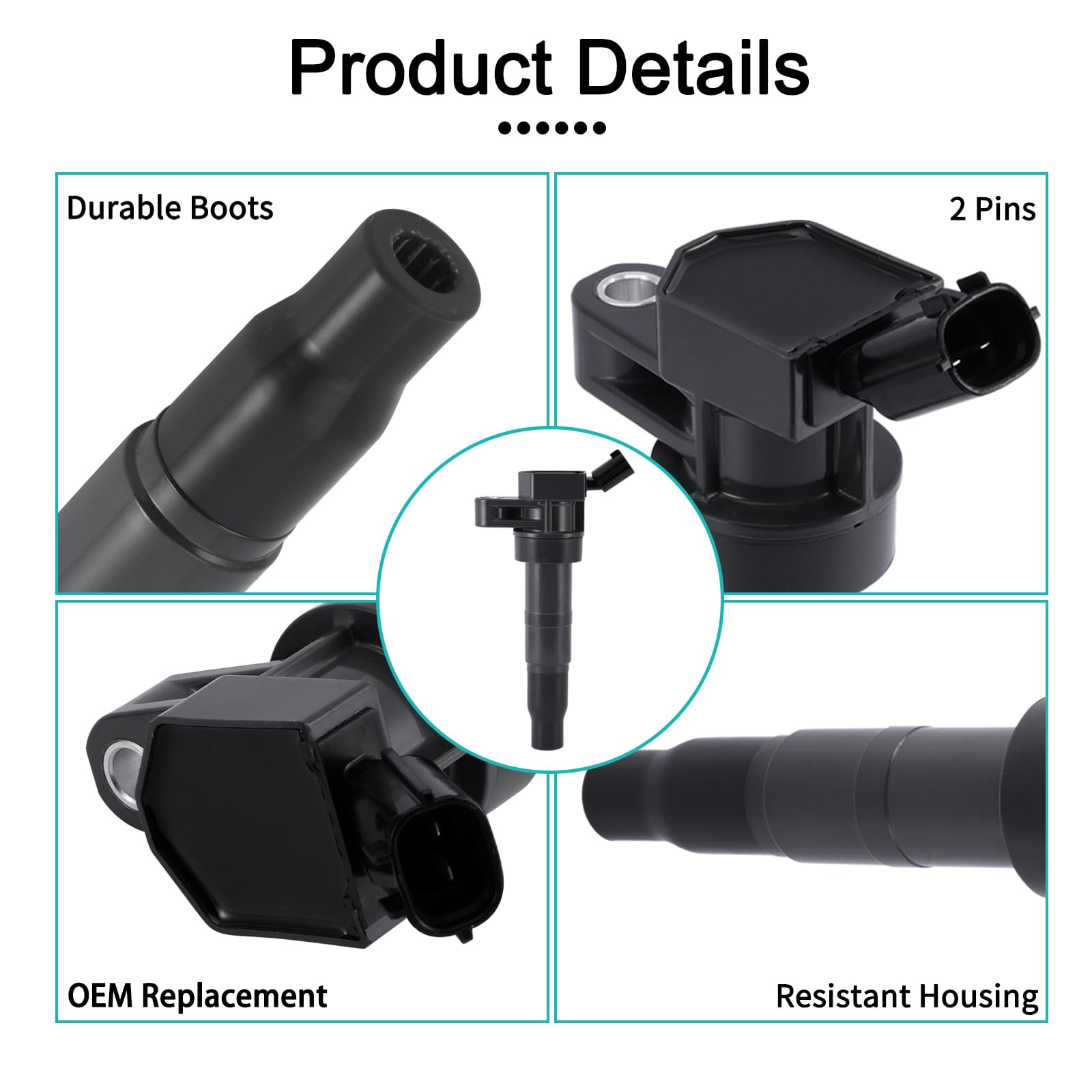 Aulink 4Pcs Uf611 Ignition Coil Pack For Kia Forte Koup Rondo Optima Sorento Sportage Borrego K900,For Hyundai Genesis Coupe San