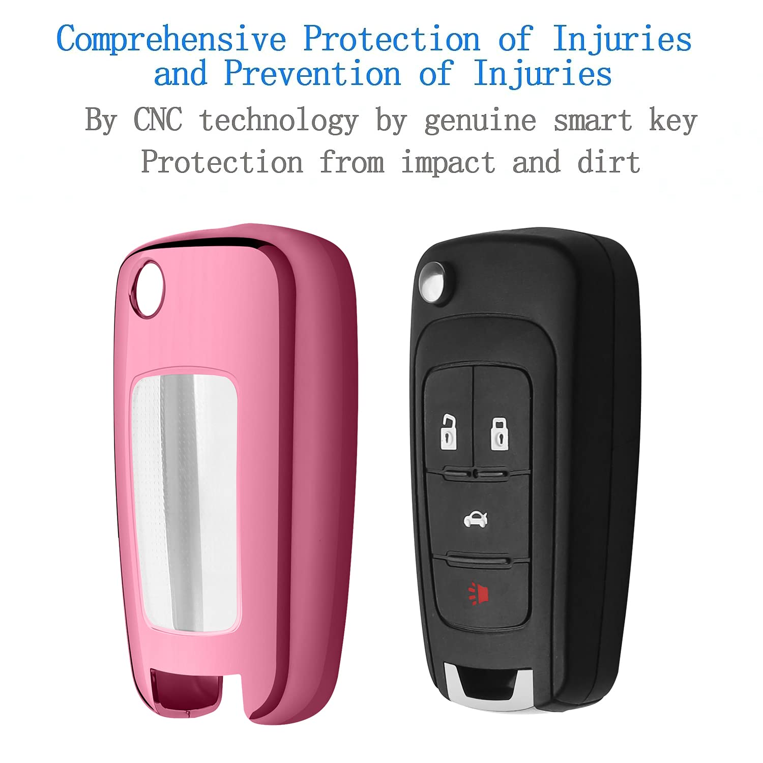 Tukellen For Chevrolet Key Fob Cover Premium Soft Tpu Full Protection Key Shell Case Compatible With Chevy Camaro Cruze Impala E