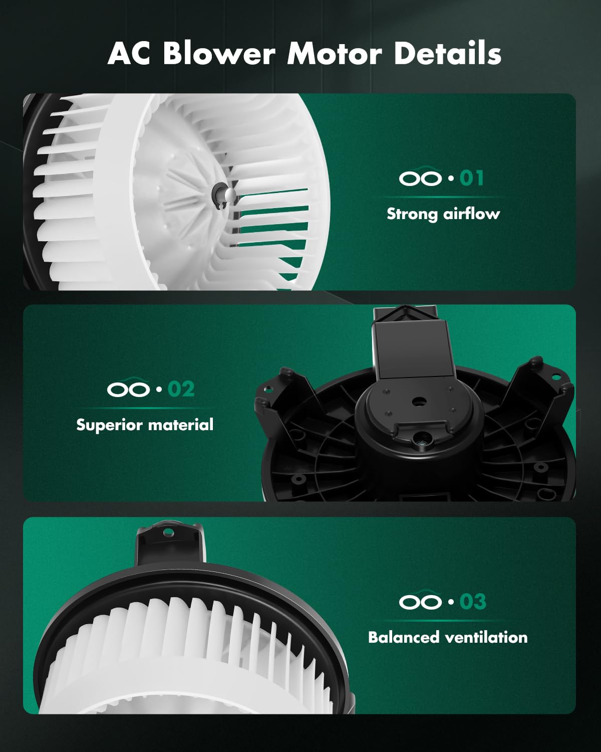 SCITOO HVAC Blower Motor with Fan Fit for 2007-13 for Acura MDX / 2009-16 Dodge Ram / 2007-2017 Lincoln MKX / 2007-2017 for Ford