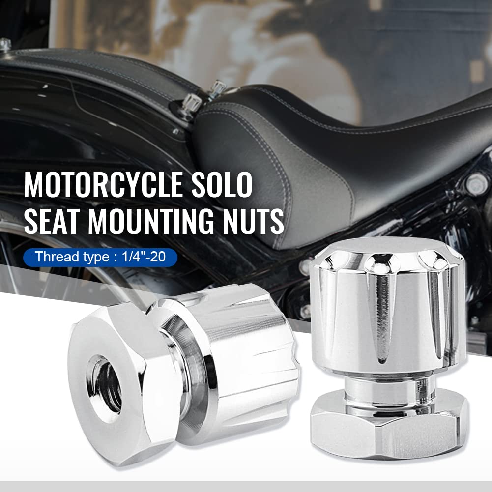 Fsfy Chrome Motorcycle Mounting Bolts, 2Pcs Solo Mounting Nuts For Harley Road Glide Fltr 1998-2002, 2007-2009, Fltrx 2005-2021,