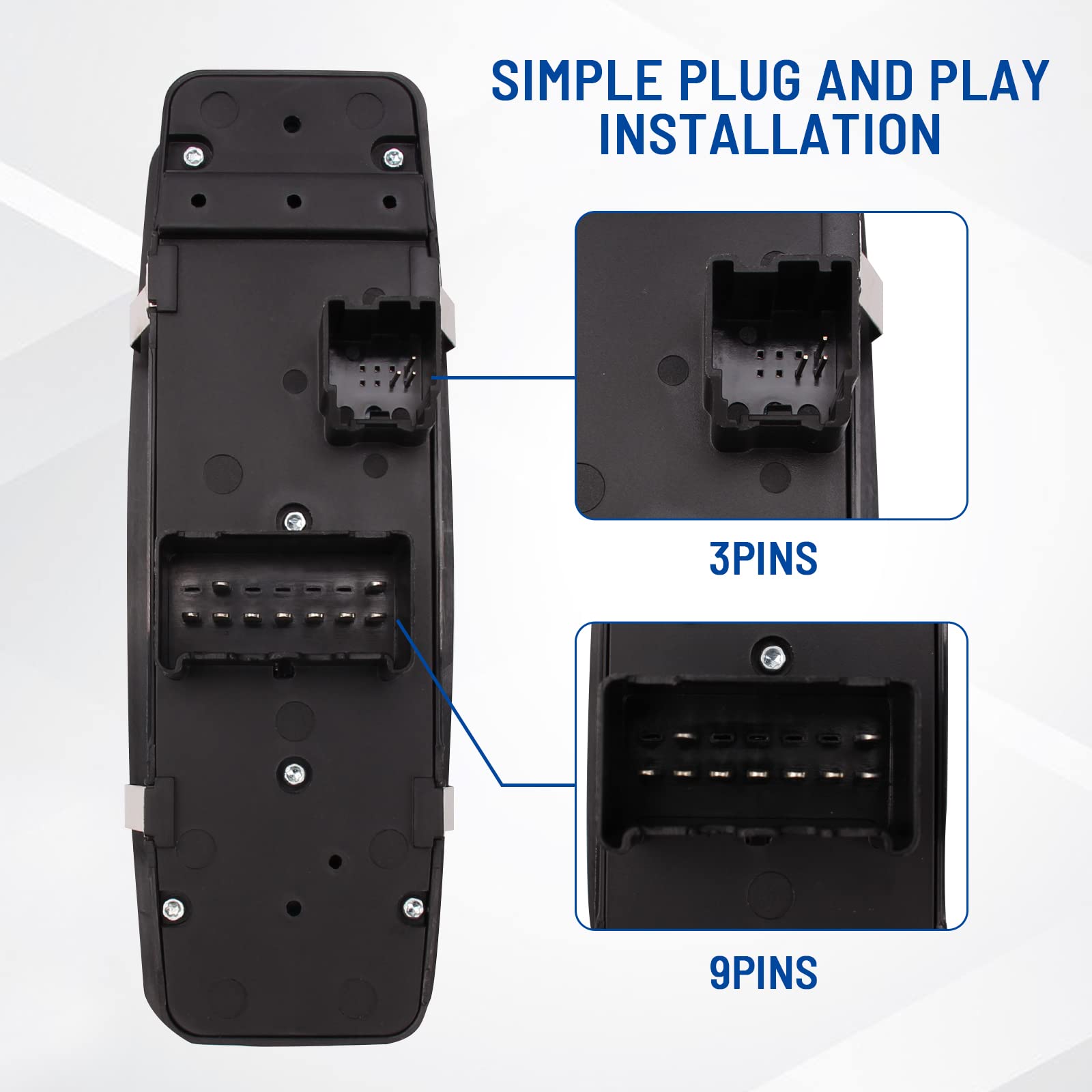 Power Window Switch Compatible With 2012-2015 Dodge Grand Caravan Chrysler Town & Country 2013-2015 Ram 1500 2500 3500 Oe:68110867Ab 68110867Aa Black