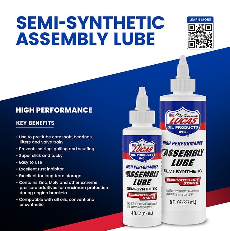 Lucas Oil 10152 High Performance Semi-Synthetic Assembly Lube - 4 Ounce, Case Of 12