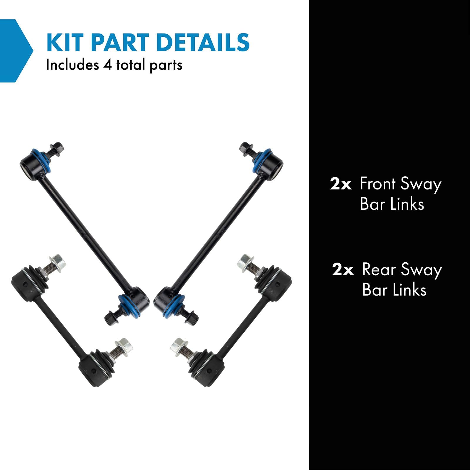 Trq Front & Rear Sway Bar Stabilizer Link Set Compatible With 2010-2013 Ford Transit Connect