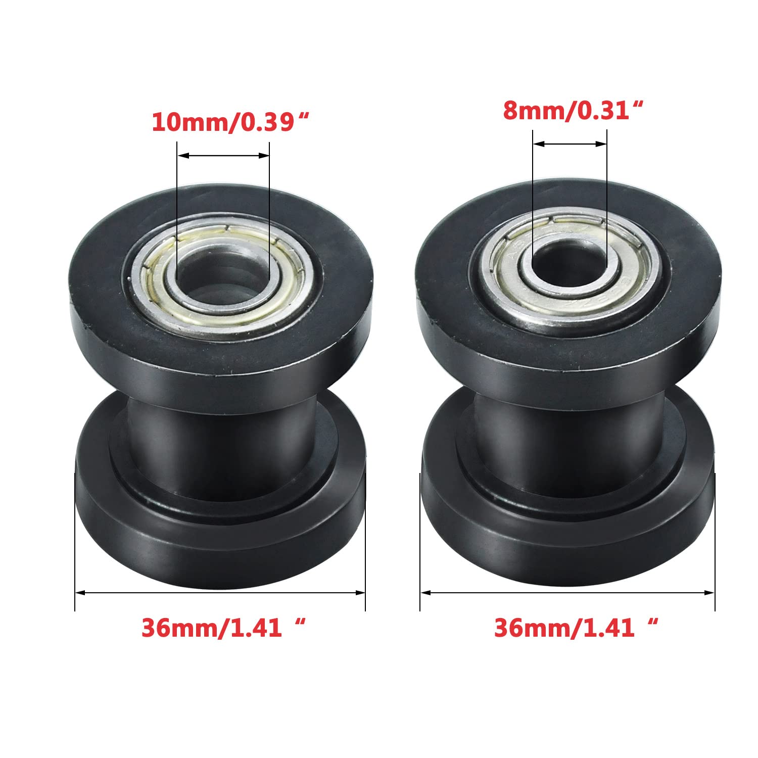 HOLATO 8mm 0.31'' 10mm 0.39'' Chain Roller Tensioner Wheel Guide for Baja DB30 Doodlebug Dirt Bug Mini Bike 110cc 125cc 140cc 15