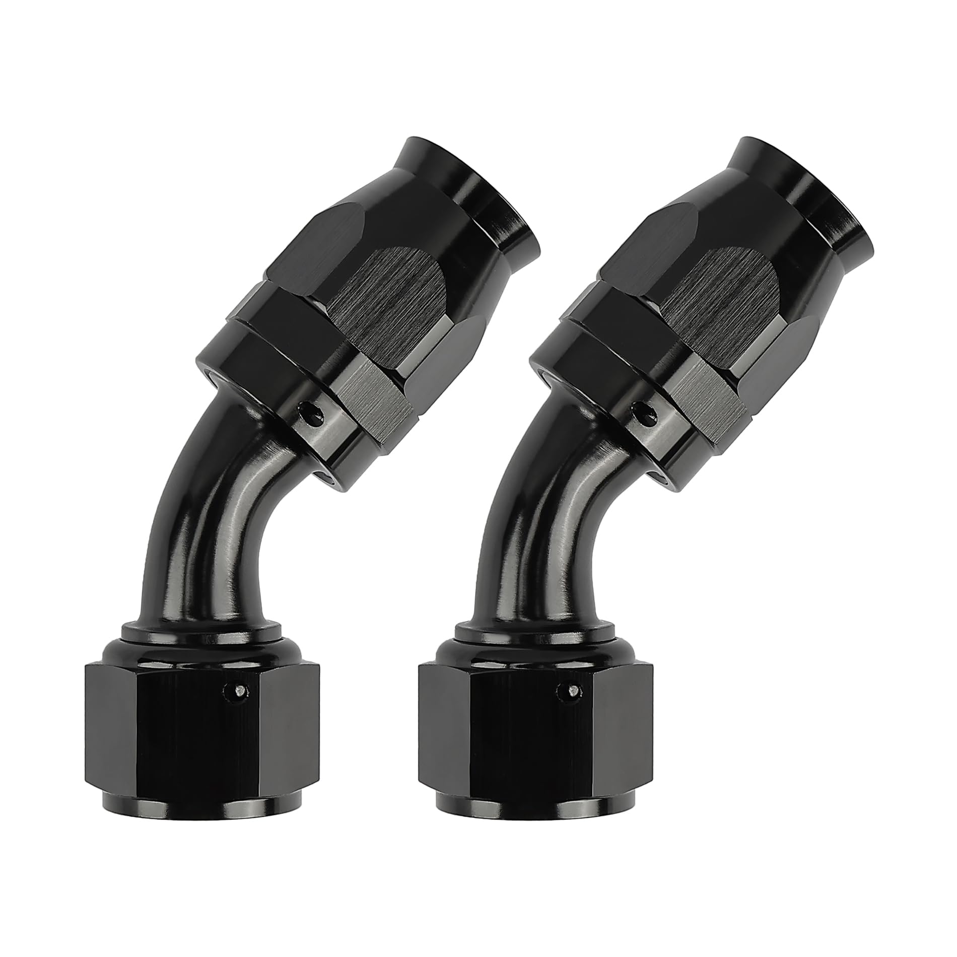 Evil Energy 12An Ptfe Hose End Fitting 45 Degree Black For Ptfe Hose Only 2Pcs