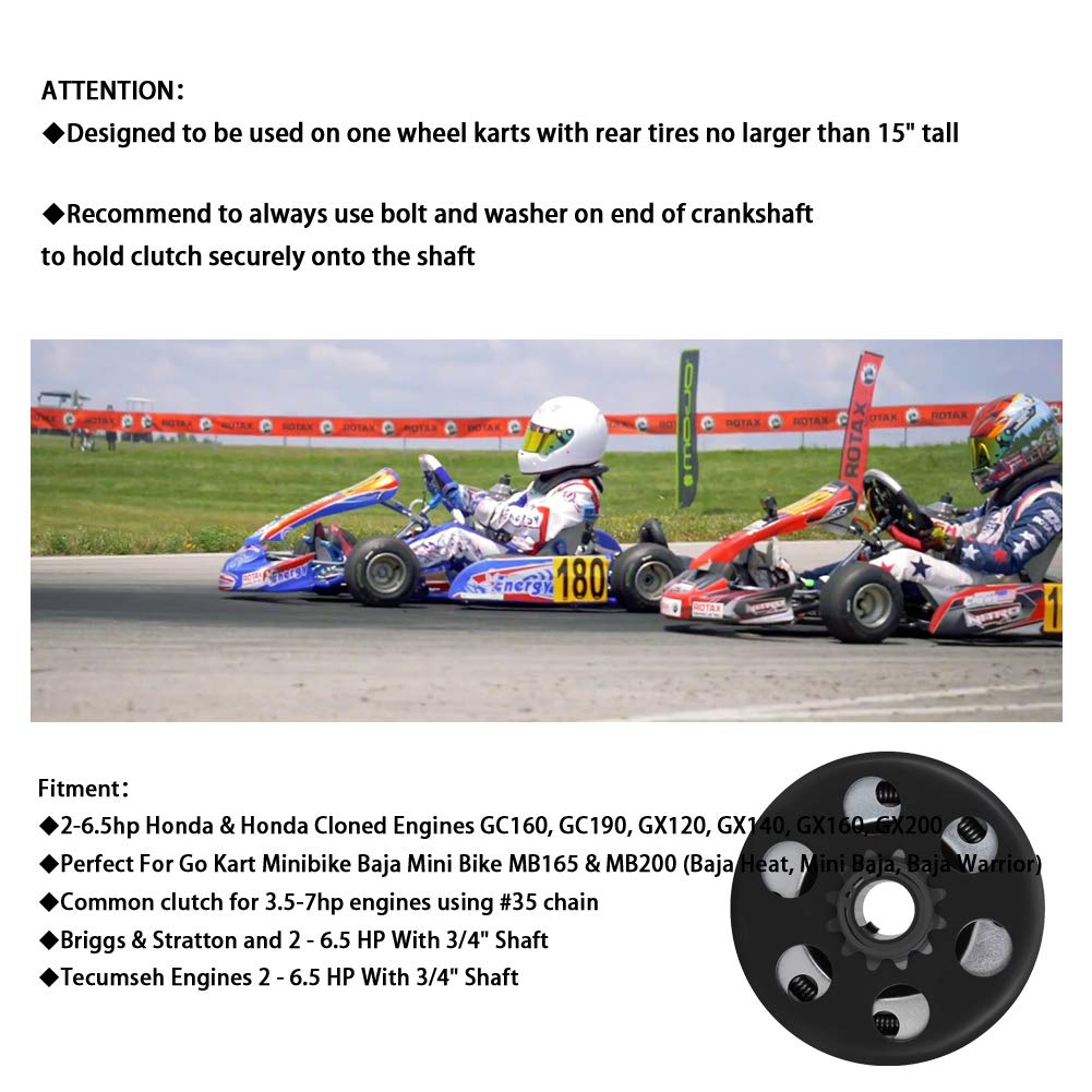 Moosun Centrifugal Clutch 3/4' Bore #35 Chain 12T For Go Kart Mini Bike Engine 3/4 Bar
