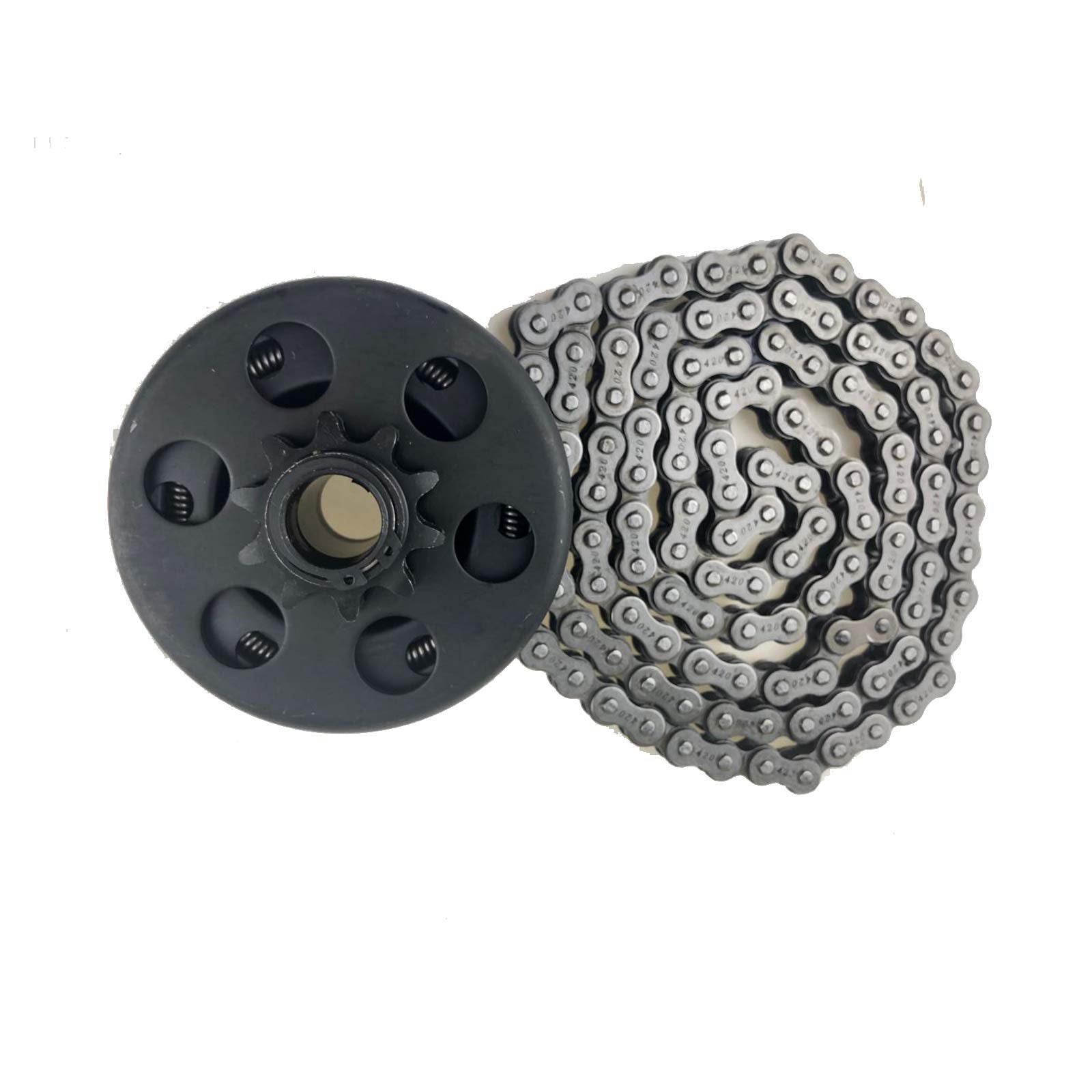 3/4'' Bore 10 Tooth Centrifugal Go Kart Engine Clutch With 5 Feet #40/41/420 Chain For 2-6.5Hp, Up To7Hp Small Engines, Honda Gc