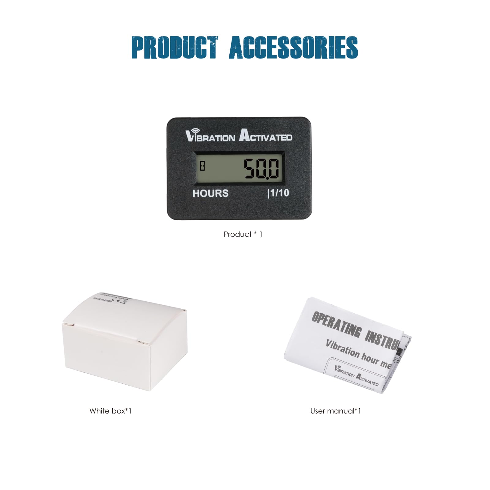 Runleader Digital Wilress Vibration Activated Hour Meter,Accelerate Sensor Design,Snap-In Mounting,Applicable To All Types Of La