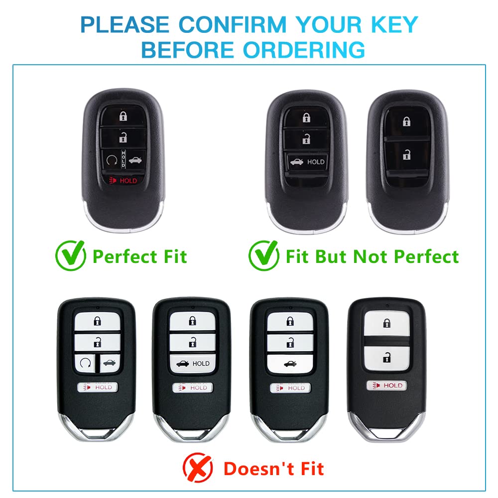 1797 Key Fob Cover For Honda Civic 2022 2023 Cr-V Hr-V Accessories Car Remote Case Shell Protector Women Men 5 Button White Silver Tpu