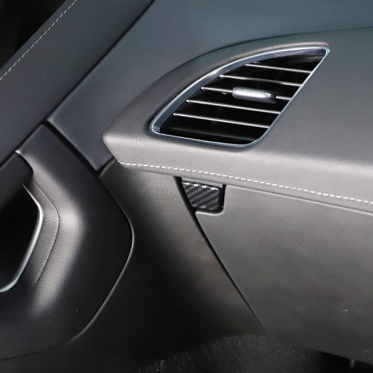 Korlot Carbon Fiber Glove Box Handle Switch Cover Trim For Chevrolet Corvette C7 2014-2019