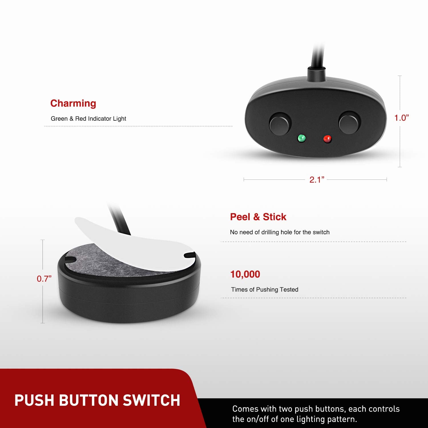 Nilight 10031W Amber White Dual Color Light Bar Wiring Harness Kit 16Awg With 12V Relay 15A Inline Blade Fuse Push Button Switch