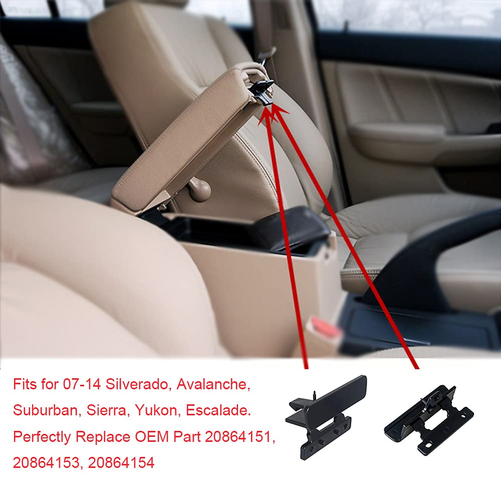 Powerworks Pack Of 2 Lid Latch For Center Console Armrest Fits For 07-14 Silverado, Avalanche, Suburban, Sierra, Yukon, Escalade - Perfectly Replace Part 20864151, 20864153, 20864154
