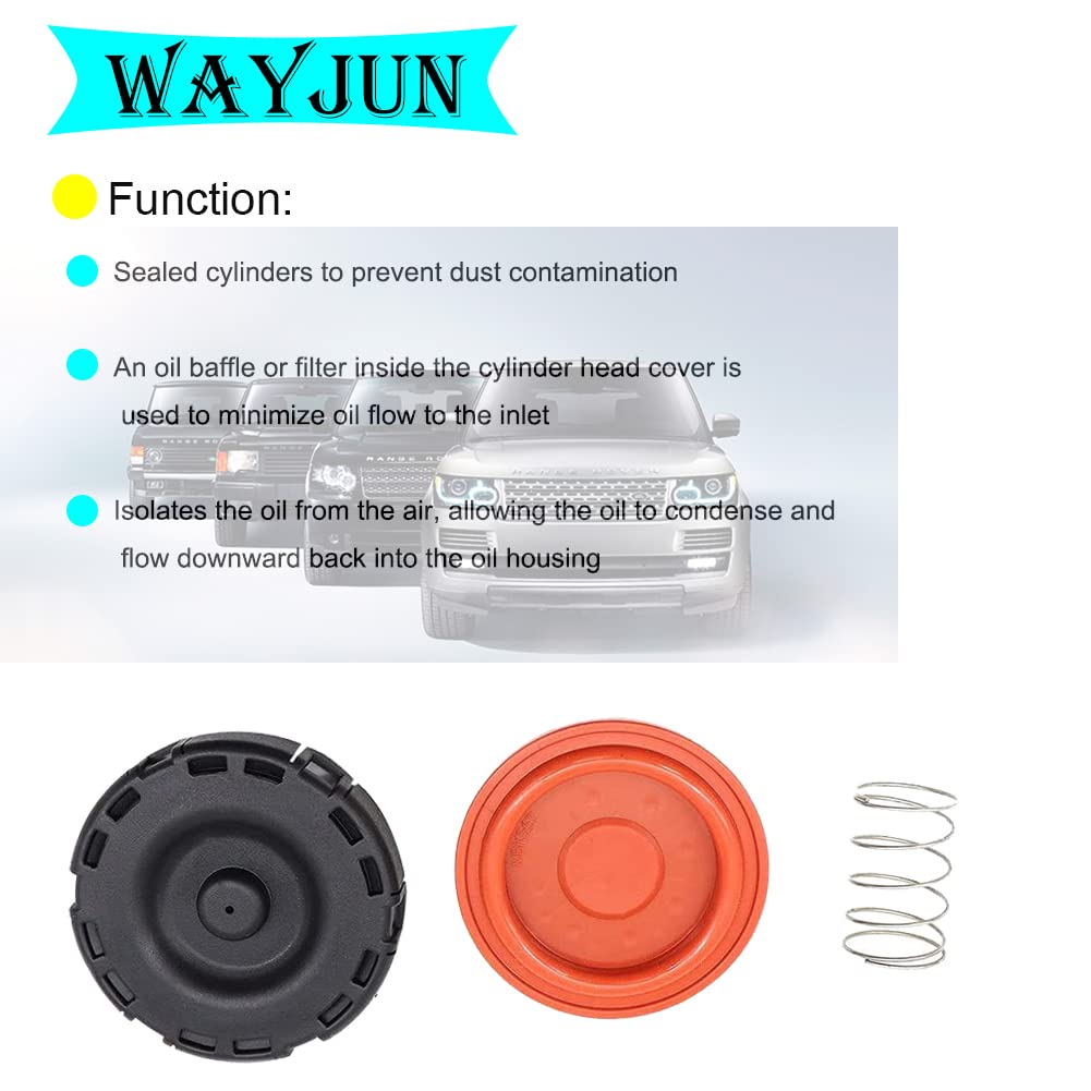 WayJun PCV Vavle Cover with Membrane kit (1 Pcs) Compatible for LR4 Range Rover & Sport Jaguar XF XJ XK 3.0L 5.0L LR041443