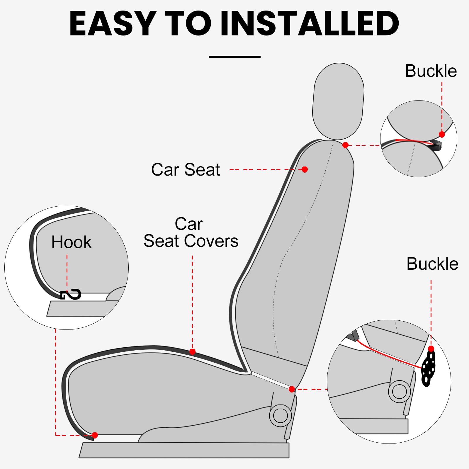 Surpassme Comfortable Car Seat Covers Universal Front Seat Covers For Car Accessories, Padded Car Interior Covers For Automotive