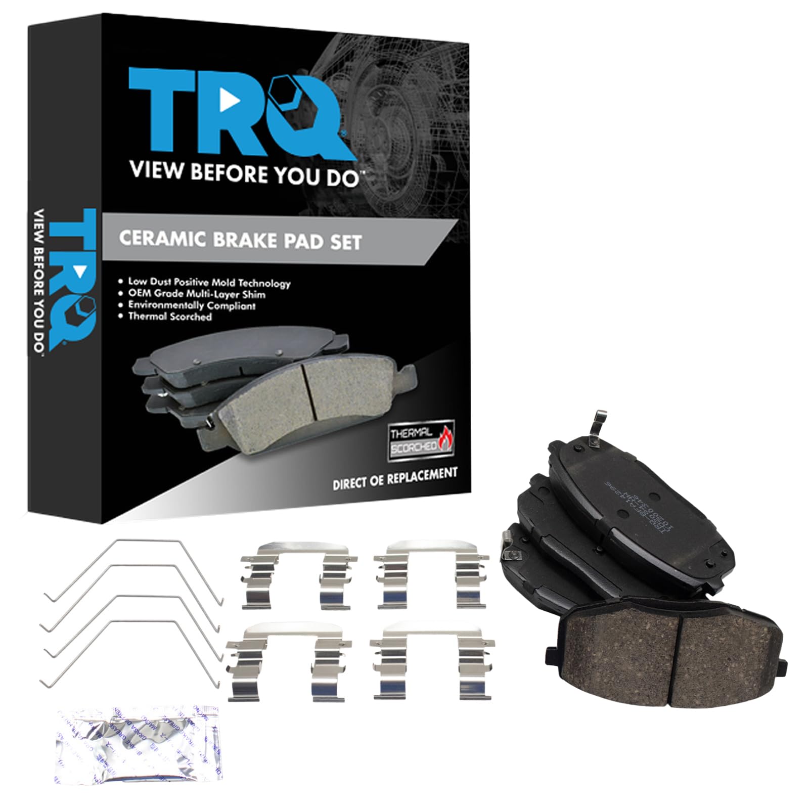 TRQ Front Brake Pads Ceramic Compatible with 2018-2020 Hyundai Elantra GT 2018-2023 Kona 2020 Kona Electric 2019-2022 Kia Forte 