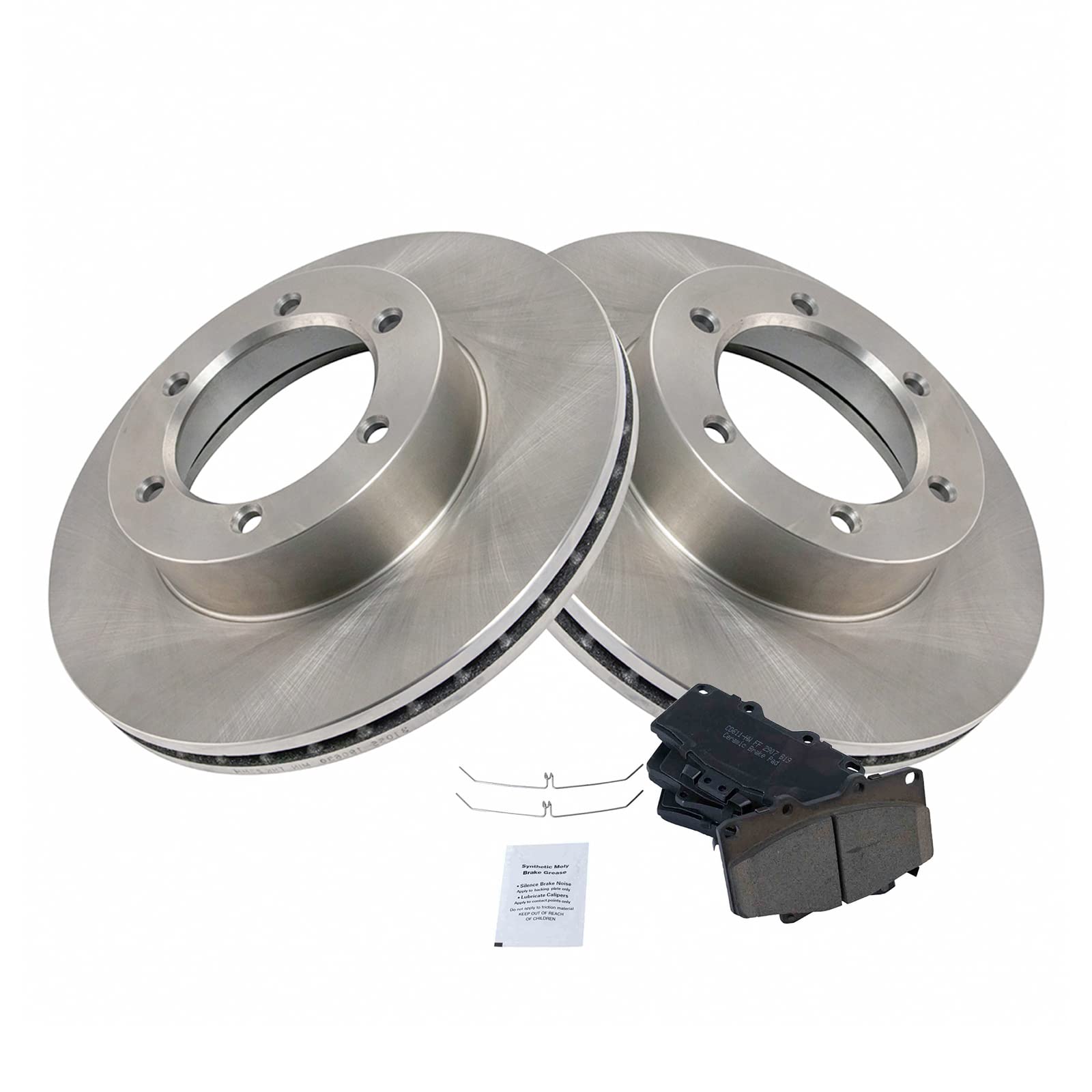 Trq Front Brake Pad & Rotor Kit Brake Pads Brake Rotor Ceramic Compatible With 1992-1995 Toyota 4Runner 1993-1998 T100