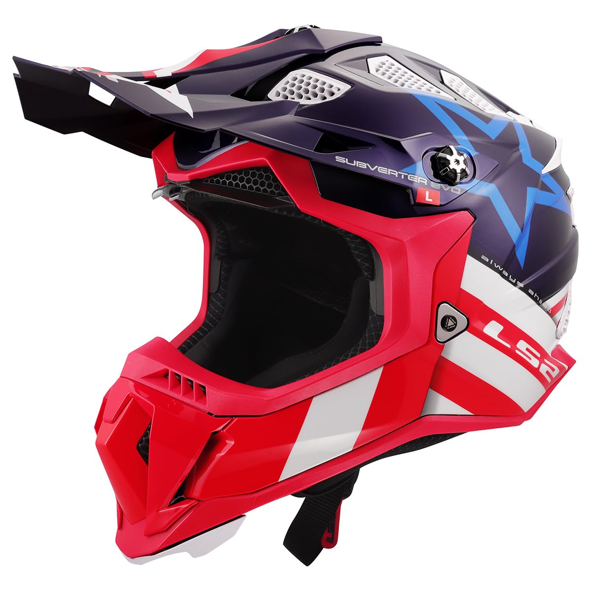 LS2 Helmets MX-Off Road Subverter Evo Helmet (Constellation Gloss Red/White/Blue - X-Small)