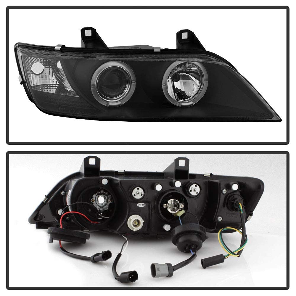 Acanii - For 1996-2002 Bmw Z3 Led Halo Black Housing Projector Headlights Headlamps Assembly, Driver & Passenger Side