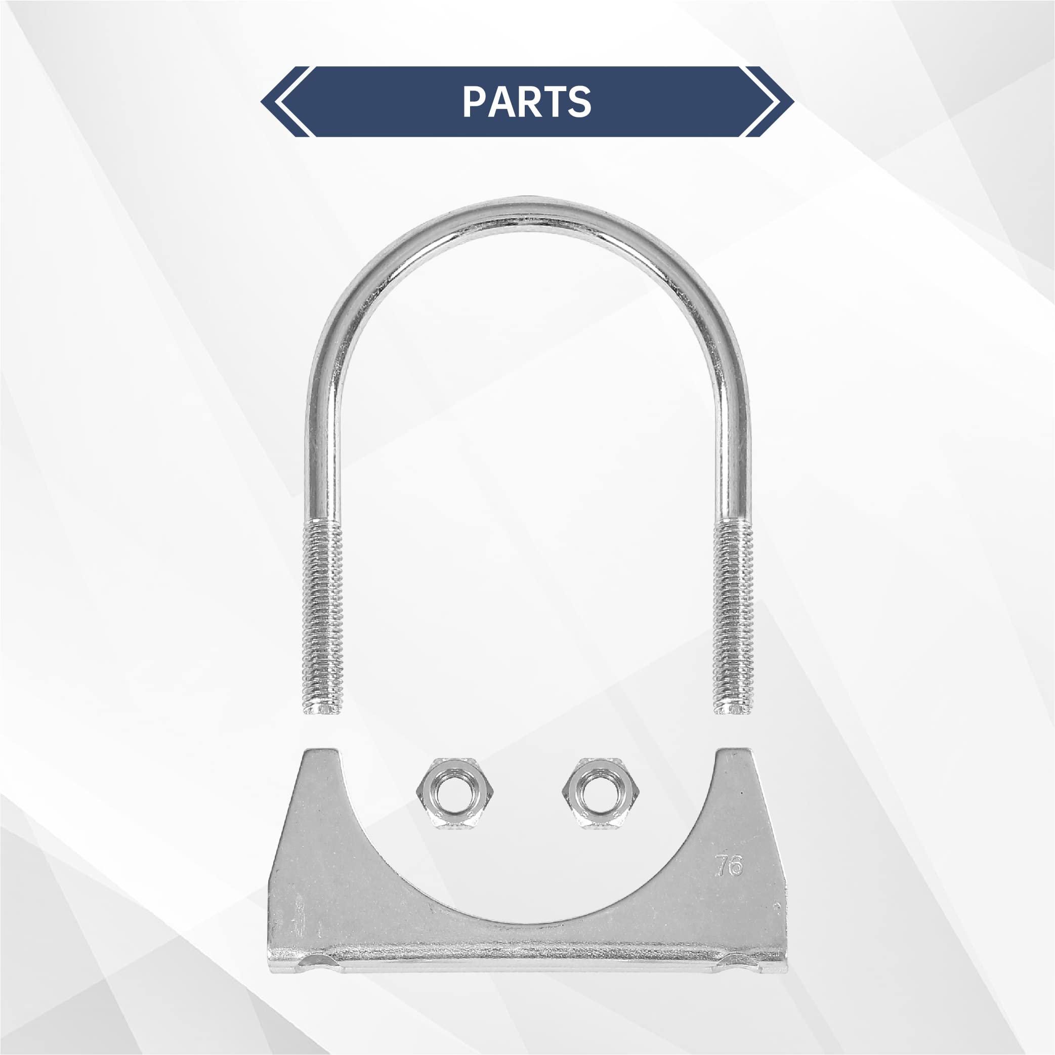 Batoneco 3'' U Bolt Clamp, Muffler Exhaust Clamps,3 Inch Saddle Style Heavy Duty Mild Steel(4-Pack)