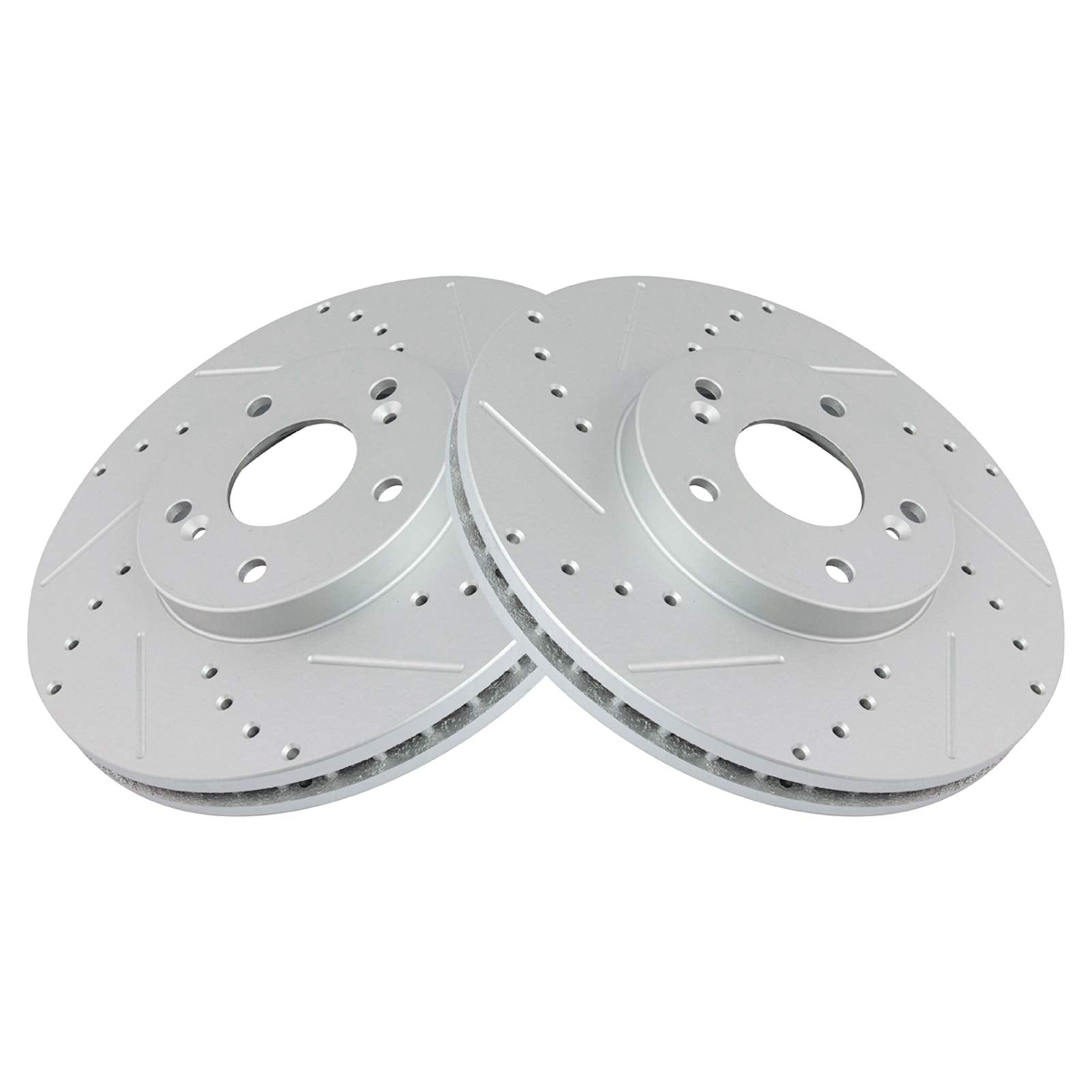 Trq Front Performance Brake Rotor Drilled Slotted Pair For 2003-2012 Honda Accord / 2001-2003 Cl / 2001-2006 Mdx / 1999-2004 Ody