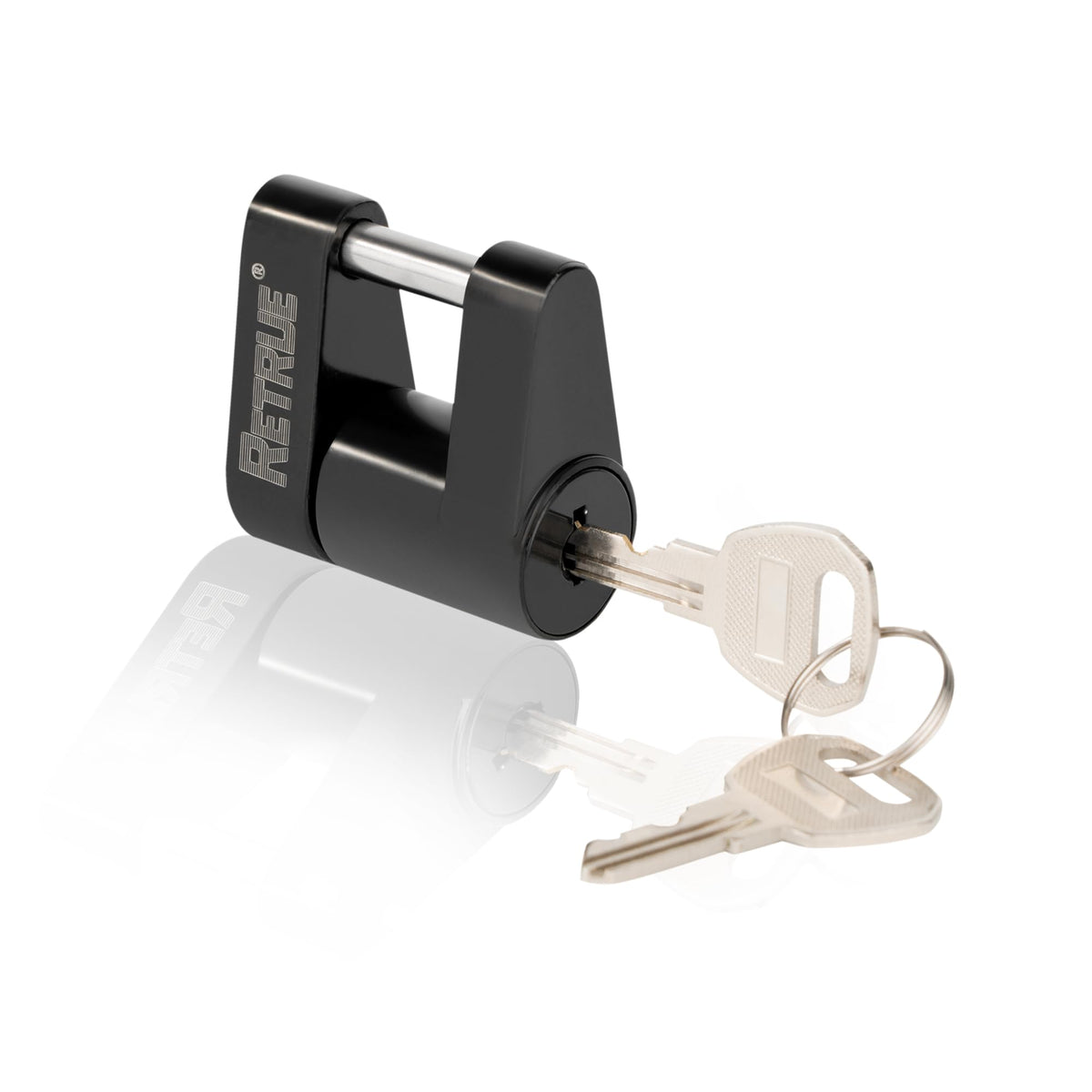 Retrue Trailer Tongue Coupler Lock, Trailer Hitch Lock,Dia 1/4 Inch, 3/4 Inch Span For Tow Boat Rv Truck Car'S Coupler, Black