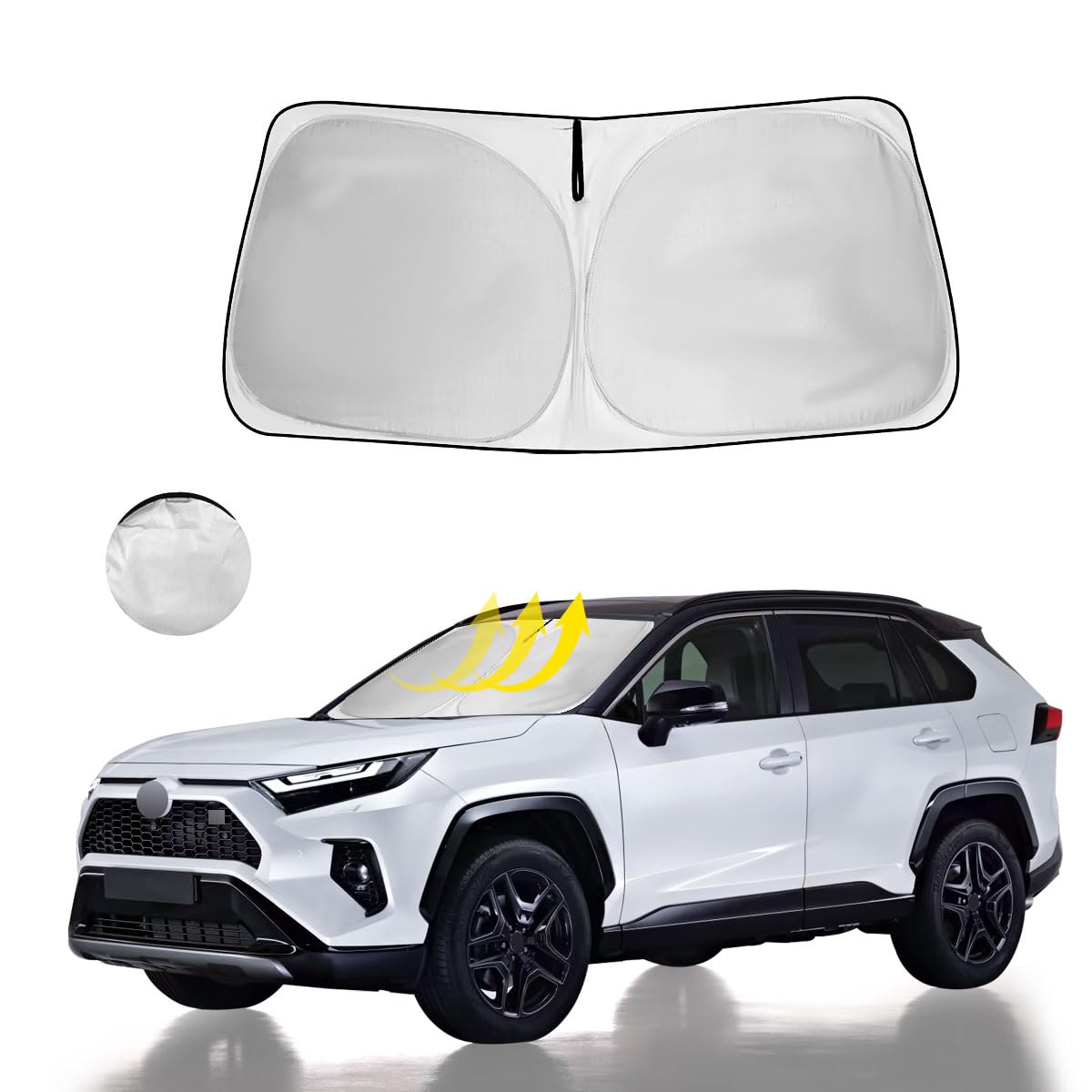 Windshield Sun Shade Fit 2025 2024 2023 2022 2021-2019 Toyota Rav4 Prime Le Hybrid Xle Xle Premium Adventure Trd Off Road Front