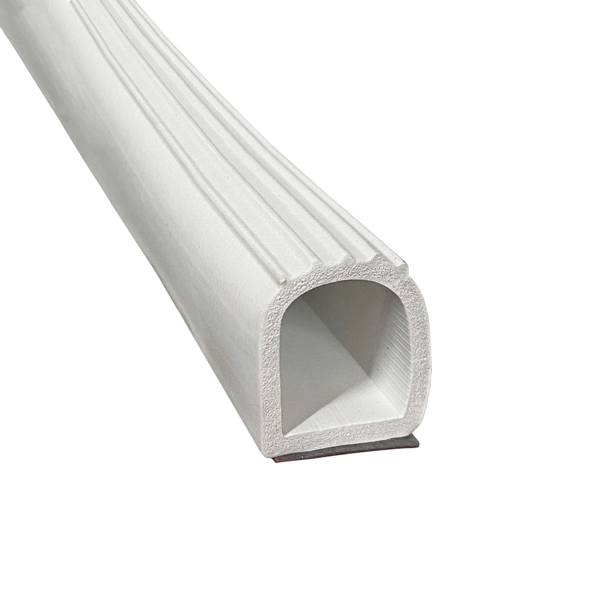 1'' White Auto RV Marine Trailer Self Adhesive Exterior RV Slide Out D Rubber Weather Seal (20 Foot)