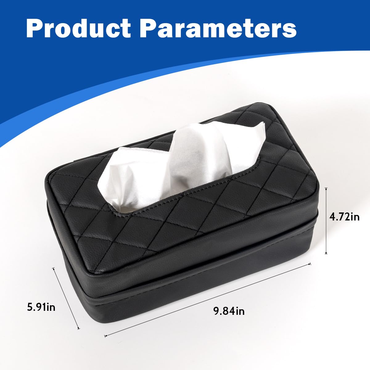 VETERBONE Car Tissue Holder, Standard Tissue Holder for Car Pu Leather Car Napkin Holder, Car Backseat Extra Large Tissue Organi