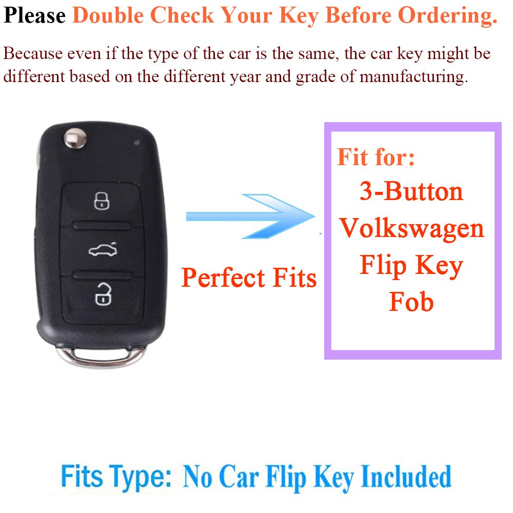 SANRILY 1 Pcs Red Flip Key Cover Case for Volkswagen Jetta Passat Golf Beetle GTI Tiguan EOS Keyless Keychain Holder Stylish ABS