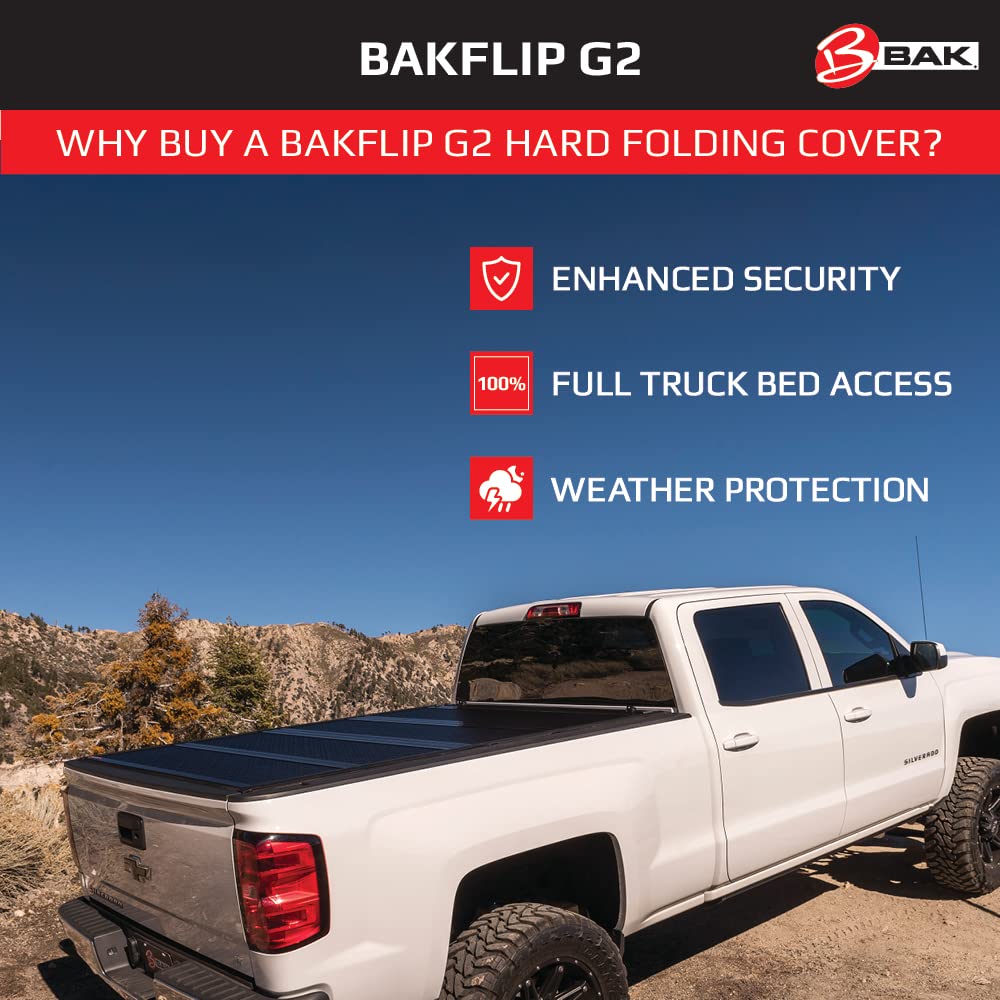 Bak Bakflip G2 Hard Folding Truck Bed Tonneau Cover | 226403 | Fits 1996 - 2004 Toyota Tacoma 6' 3 Bed (74.5)