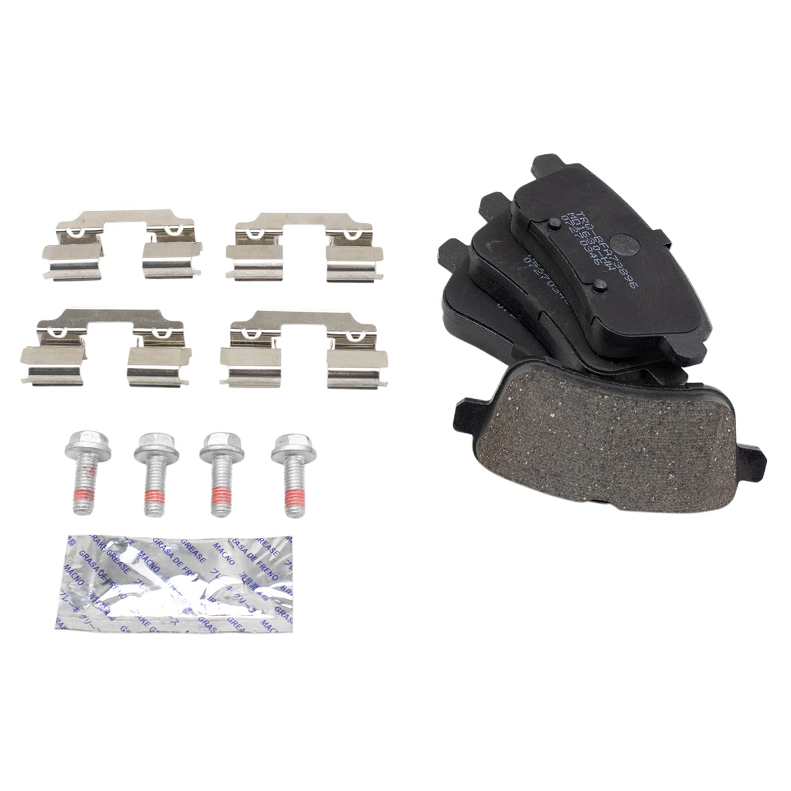 Trq Rear Brake Pad & Rotor Kit Brake Pads Brake Rotor Semi-Metallic Compatible With 2013-2016 Mercedes-Benz Gl350 2014-2016 Gl45