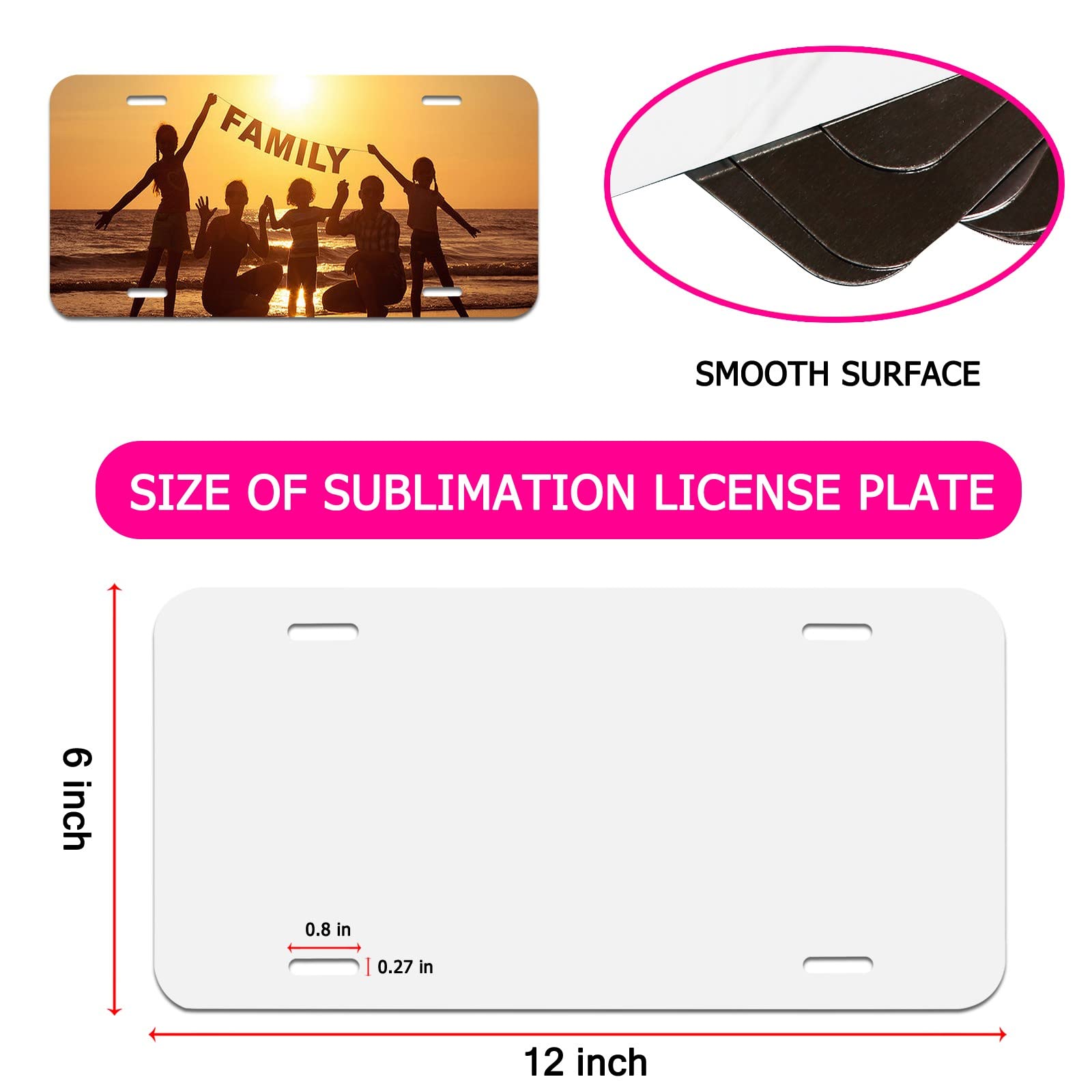 20 Pcs Sublimation License Plate Blanks, Diy Picture Sublimation Blank Aluminium Metal Automotive License Plate Plates Tag For C
