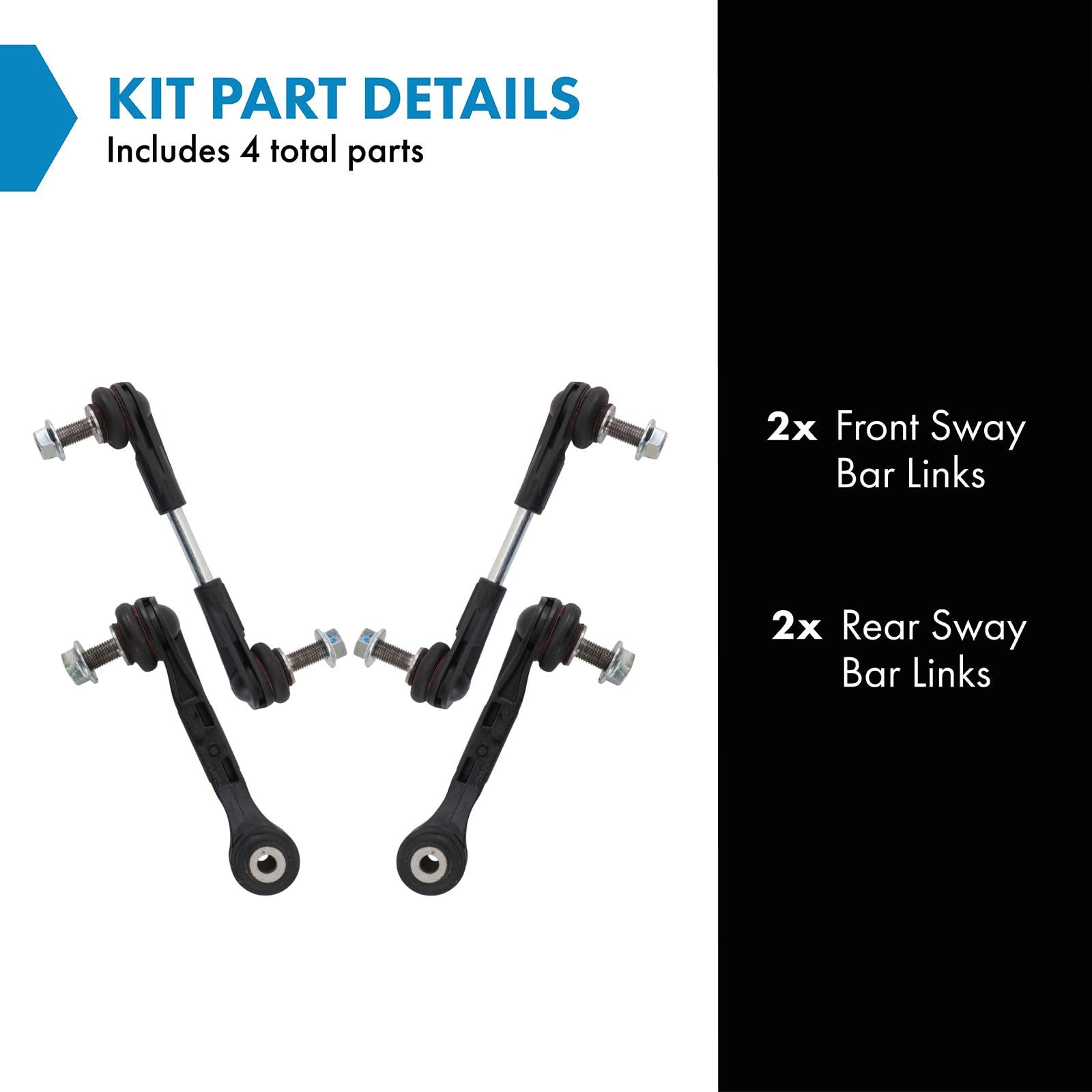Trq Sway Bar Stabilizer Link Set Front & Rear Compatible With 18-20 530E Xdrive 17-20 530I Xdrive 18 540D Xdrive 540I Xdrive 18-