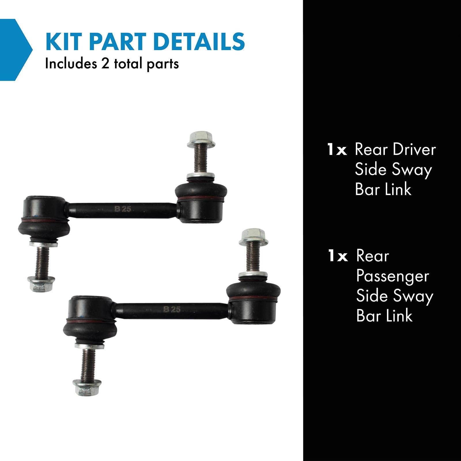 Trq Rear Sway Bar Stabilizer Link Set Compatible With 2017-2021 Honda Clarity 2017-2022 Cr-V