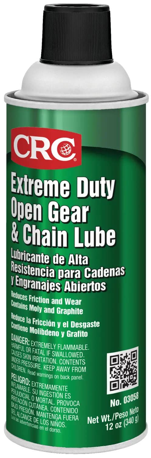 Crc Extreme Duty Open Gear & Chain Lube 03058 - 12 Wt Oz., Industrial Grade Lubricant W/ Moly And Graphite
