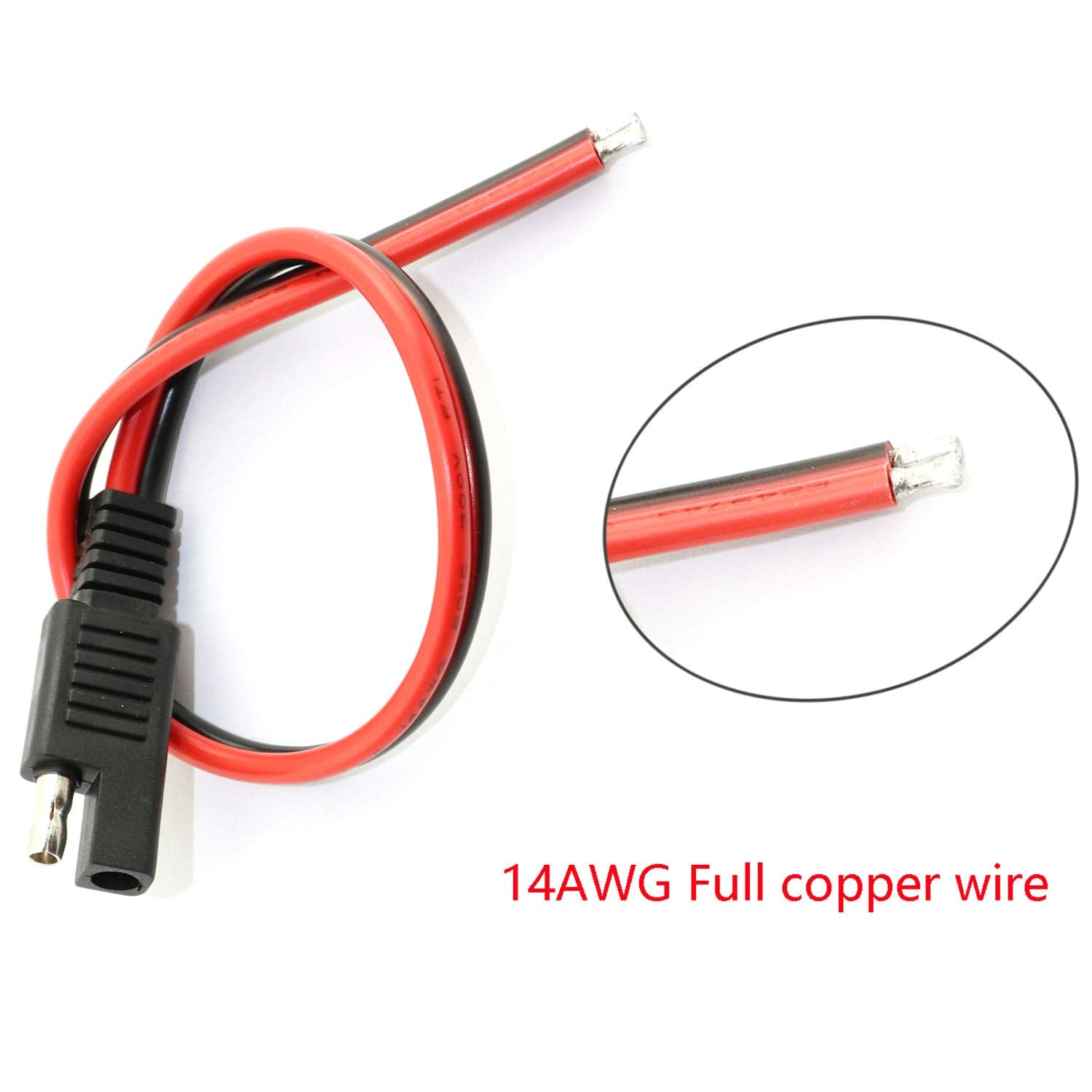 Dgzzi 2Pcs 14Awg Sae Extension Cable 30Cm 2 Pin Sae Single Plug Quick Disconnect Sae Power Automotive Extension Cable For Motorc
