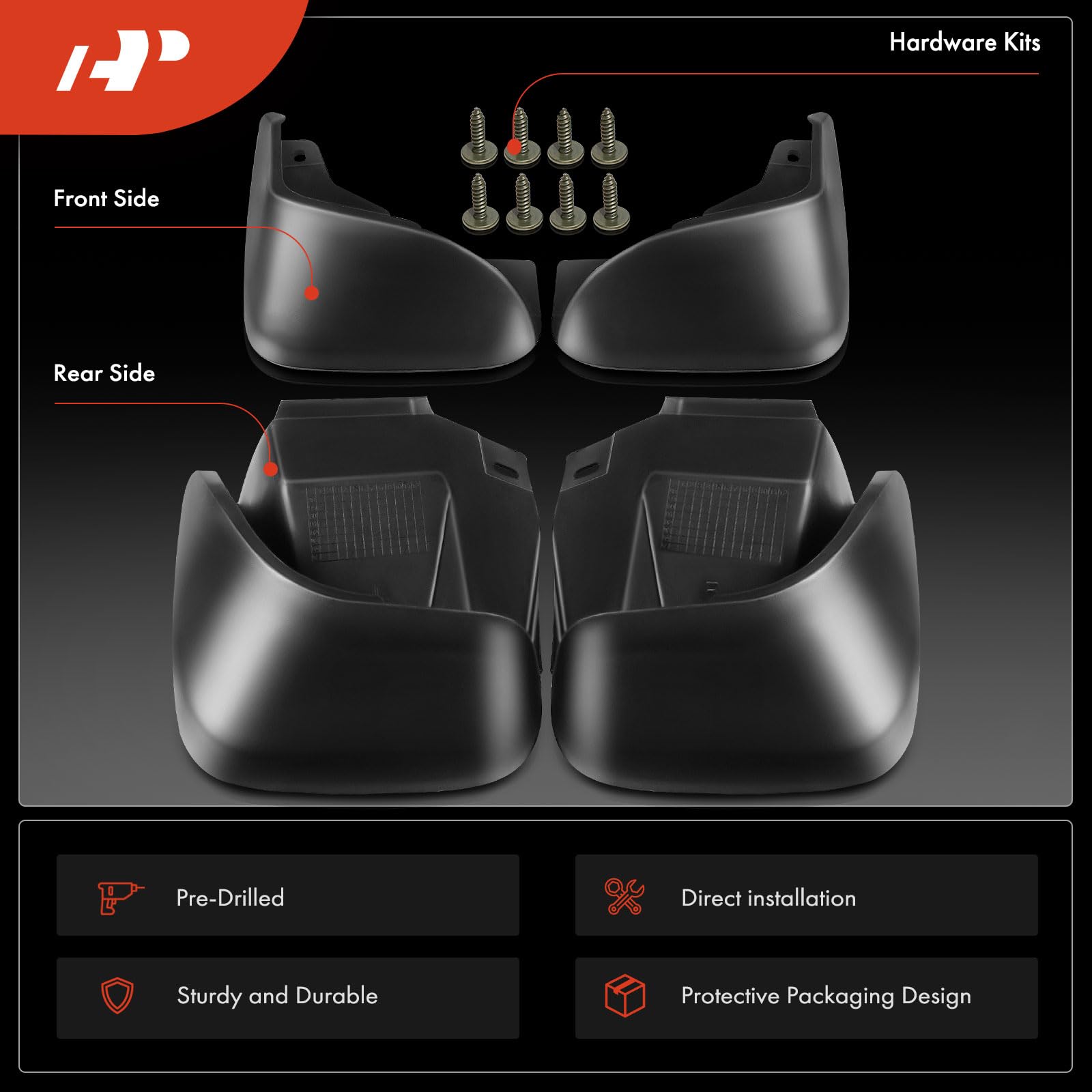 A-Premium Set Of 4Pcs Mud Flaps Splash Guards Mudguards Mudflaps With Hardware Accessories Compatible With Honda Accord 1998 199