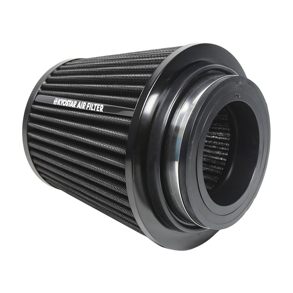 Kyostar 3/3.5/4Inch Inlet Cold Air Intake Cone Replacement Performance Washable High Flow Dry Air Filter, Black