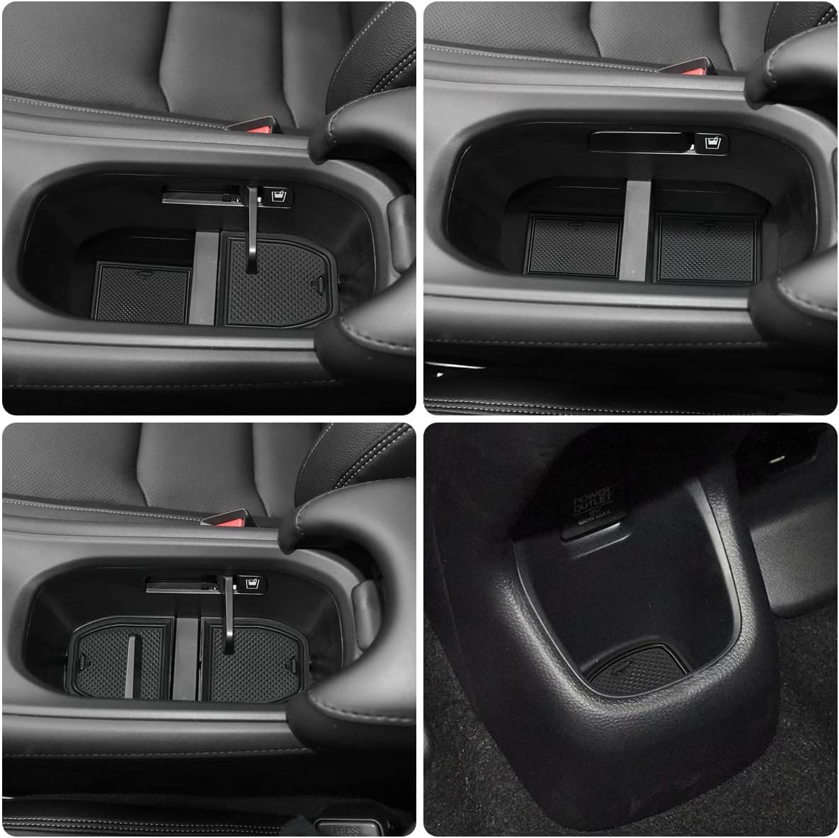 Auovo Anti Dust Cup Holder Insert Liners For Honda Hrv Accessories 2016 2017 2018 Door Pocket Center Console Interior Mats (Blac