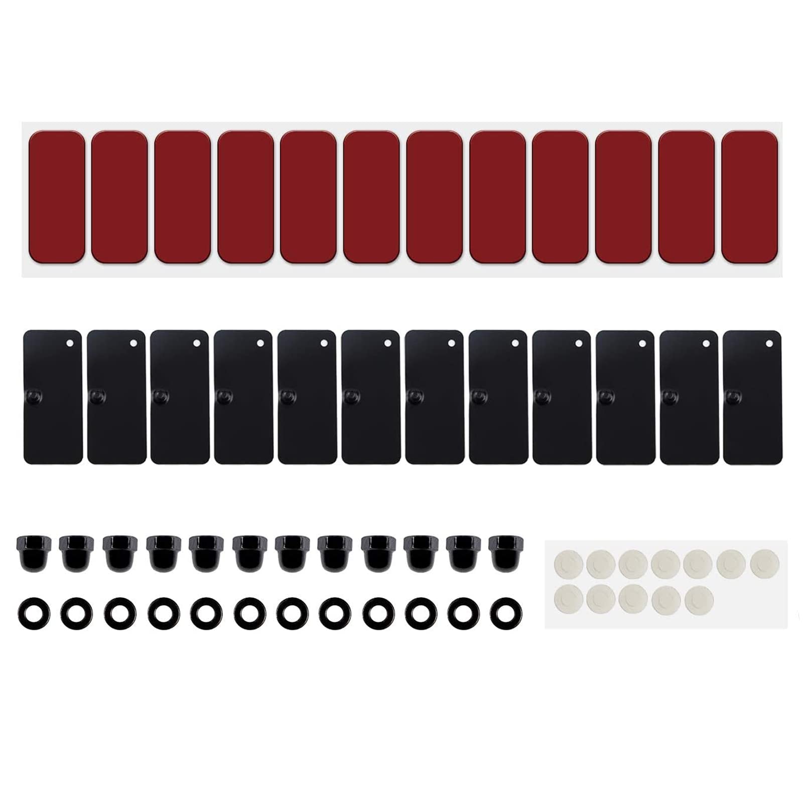 E-cowlboy Rear Window Louvers Hardware Kits Installation Accessories with Double Sided Mounting Tape 3M for Ford Mustang Dodge Challenger Camaro(12pcs)