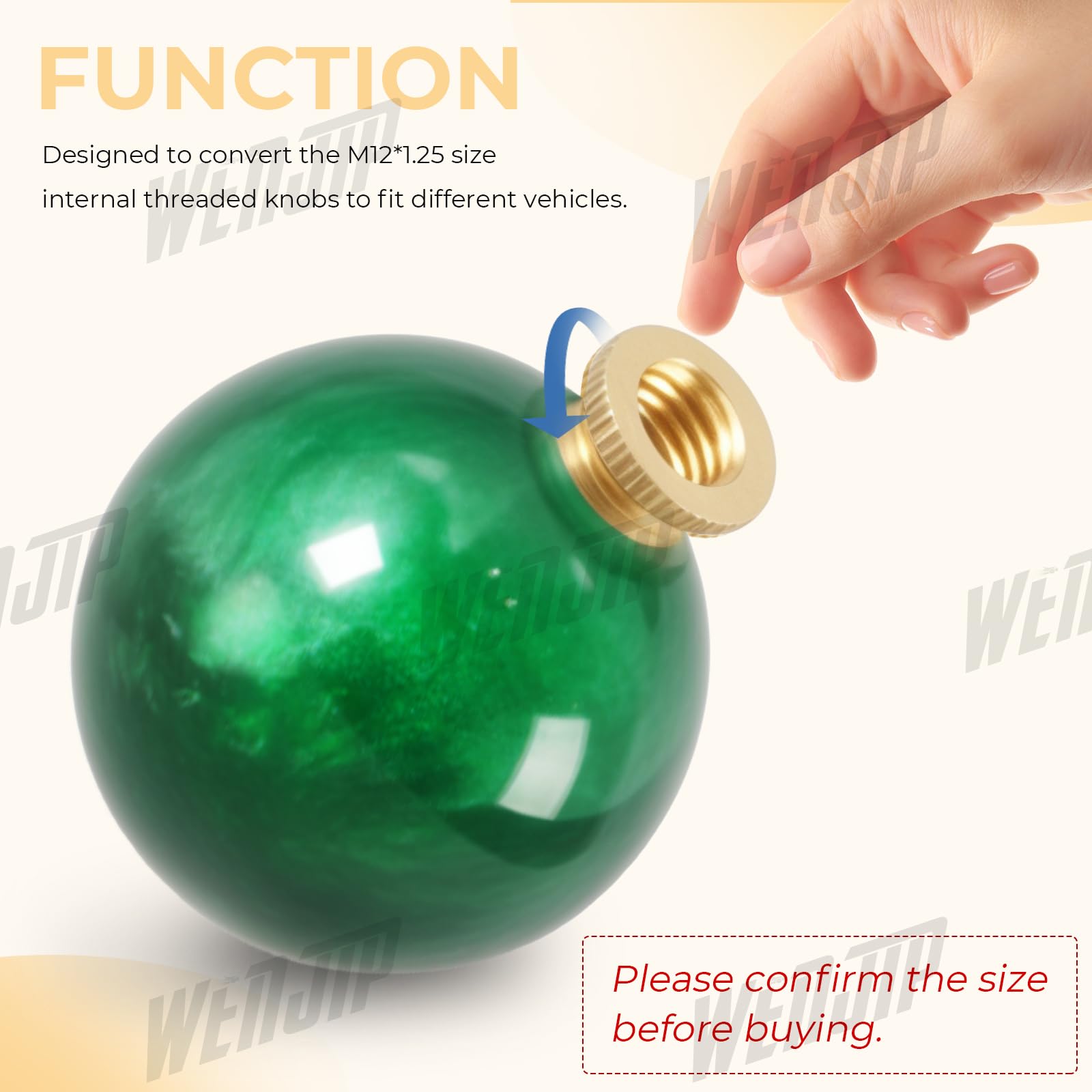 WENJTP 3PCS Shift Knob Thread Adapters M10 X 1.5 ID to M12 X 1.25 OD Thread Gear Shifter Knob Screw HTRACING