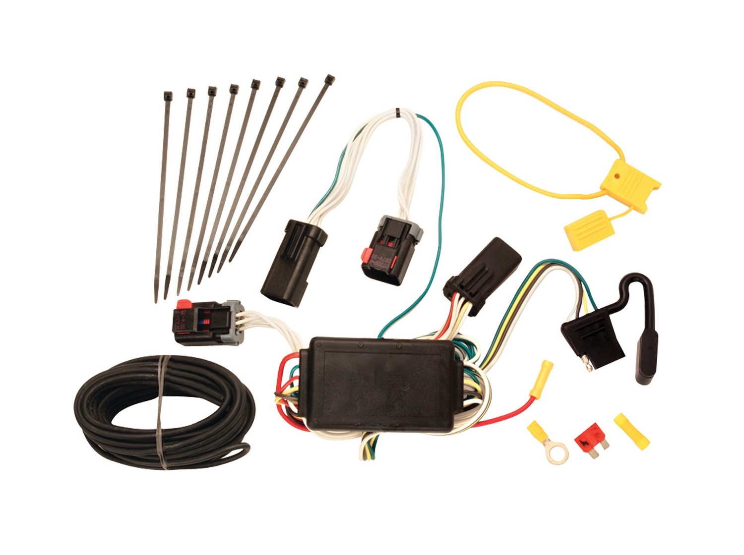 Tekonsha 118390 T-One® T-Connector Harness, 4-Way Flat, W/Circuit Protected Modulite® Module, Compatable With 2007-2009 Chrysler Aspen, 2004-2009 Dodge Durango,Black